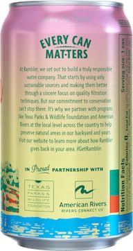 AUTX RAMBLER Sparkling Water, Texas Limestone Mineral Blend, Grapefruit Flavor, 12-Ounce Cans, Three 8-Packs (24 Cans)