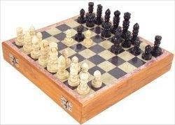 Handmade Wood & Marble Chess Set (12x12 inch) Classic, Folding Design with fine Workmanship. Weighted Pieces for Tournament Play for Chess Lovers, Housewarming, Retirement Board Games