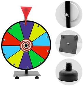 12" Heavy Duty Spinning Wheel for Prizes,10 Colorful Prize Slots Tabletop Spinner,Color Prize Wheel for Trade Show,Fortune Spinning Game,Carnival 4Packs