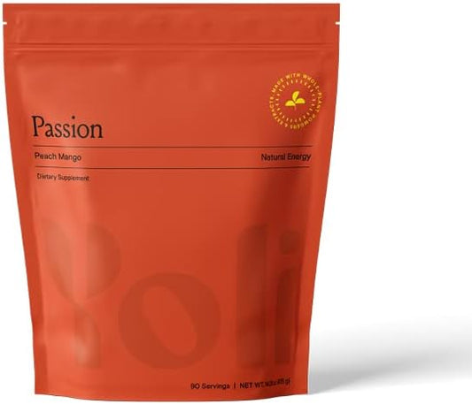 Yoli Passion Energy Drink Powder Mix - Natural Energy Drink Mix for Endurance and Stamina, Bulk 90 Servings - Peach Mango