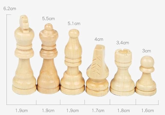 11.8" Magnetic Wooden Folding Chess Set, Game Board Interior for Storage for Adults Beginner Chess Board