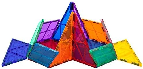 PicassoTiles Magnetic Building Block Set Geometry Shape Magnet Tiles Construction Toy STEM Learning Kit Educational Playset Playboard Pretend Play Stacking Blocks Child Brain Development PT16
