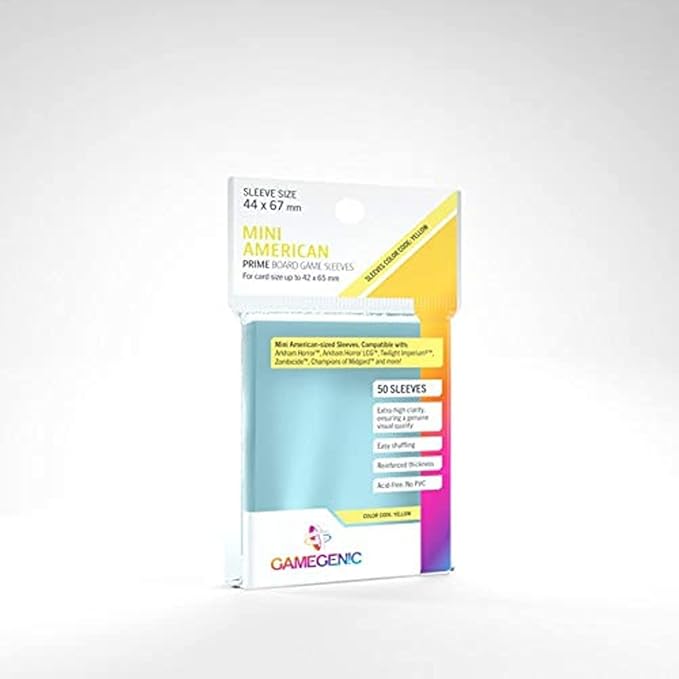 5 Packs Gamegenic Prime Board Game Sleeves 50ct Mini American Size Card Sleeves Value Bundle!