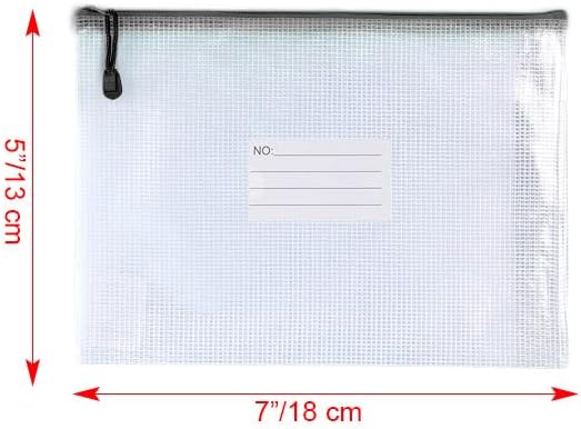 Oaimyy-18 Pcs-Mesh Zipper Pouches File Bags Puzzle Storage Bags Folders Large Bag Zip Pouch for Office Supplies,Organizing Storage,Board Game Organization-(Multicolor, 5"x 7")