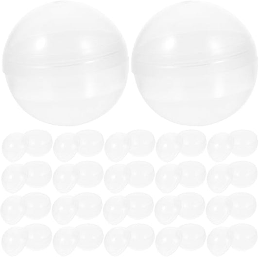 Luxshiny 50pcs Vending Machine Capsules 2.3 Inch Translucent Round Capsules Plastic Refillable Balls for Gumball Machines 60mm