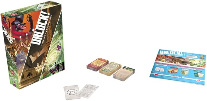 UNLOCK! Timeless Adventures Card Game - Escape Room-Inspired Cooperative Adventure, Fun Family Game for Kids and Adults, Ages 10+, 1-6 Players, 1 Hour Playtime, Made by Space Cowboys