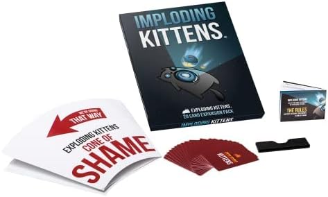 Imploding Kittens Expansion Pack by Exploding Kittens, Original Game Required - 2-5 Players - Ages 7+ - 15 Minutes to Play - Ideal for Party, Family Game Night, Fun for Kids and Adults