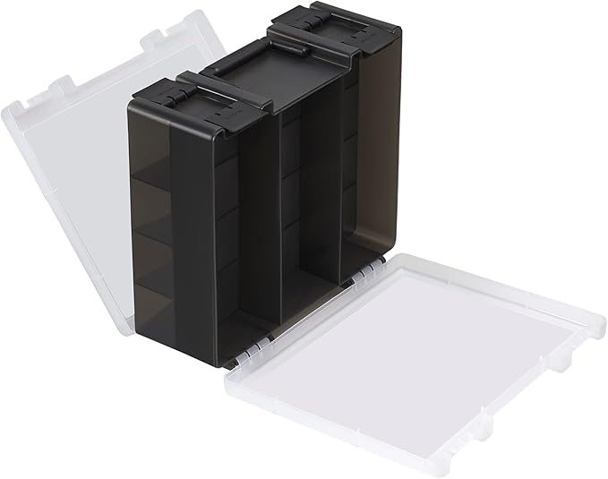 Brappo Trading Card Storage Box for 3200+ Double Sided Card Deck Case, compatible MTG and TCG and Sport Cards etc game cards.(Excluding cards) (Black)