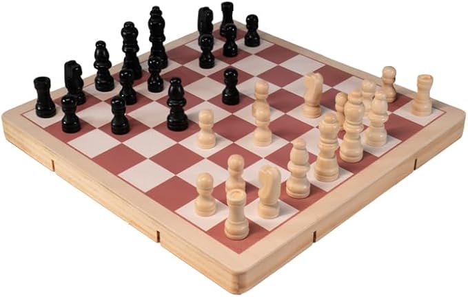 Neato Time to Play 8-in-1 Wooden Board Game Set – Chess, Checkers, Backgammon, Bowling, Sling Puck, Snakes and Ladders, Racing – Classic Family Game for Kids & Adults – Great for Game Night & Travel