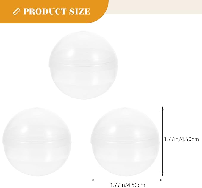 BESPORTBLE 50 Pcs Vending Machine Capsules, 1.75 Inch Small Empty Round Plastic Containers for Gumball Prizes and Party Favors