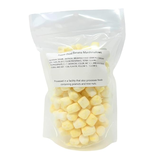 Freeze Dried Banana Marshmallows 3 oz - Freeze Dried Candy by The Sweet Lyfe