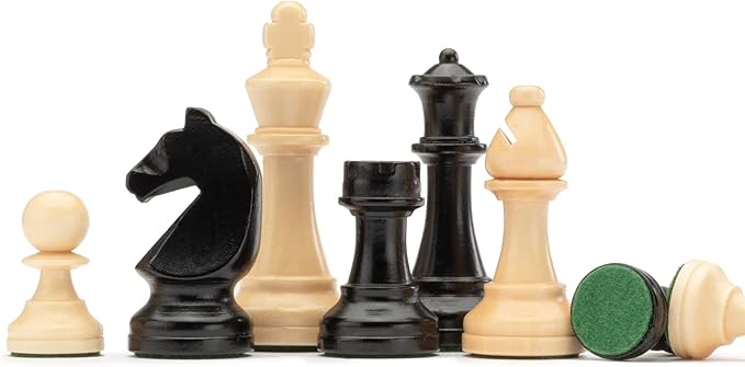 A&A Premium Triple Weighted Staunton Wooden Chess Pieces w/ 2 Extra Queen - King Height 3" / 7.6cm / 2 Storage Bags