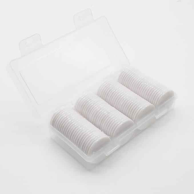 Set of 100 Opaque Plastic Learning Counters Mini Poker Chips Game Tokens with Storage Box (White, 1.26 Inch)