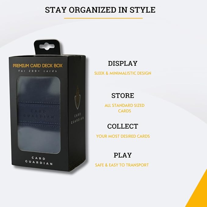 Card Guardian - Premium Double Deck Box (Blue) for 200+ cards Trading Card Games TCG Perfect for Magic the gathering (MTG), Commander Deck, Yugioh Deck Box, Sports Card Storage Boxes