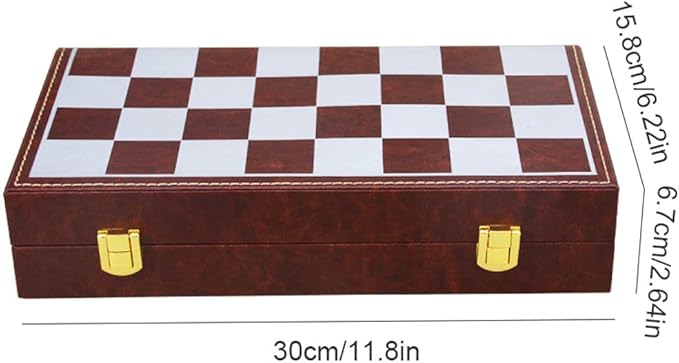 Chess Set, Magnetic Travel Chess Set, Large Metal Deluxe Chess Retro Alloy Adult Board Game Portable Wooden Box Storage Folding Chess Set,F