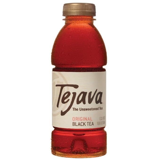 Tejava Original Unsweetened Black Iced Tea, 6 Pack, 16.9oz PET Bottles, Non-GMO, Kosher, No Sugar or Sweeteners, No calories, No Preservatives, Brewed in Small Batches