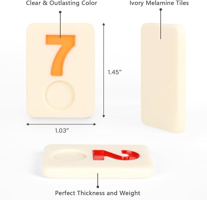 106 Rummy Cube Game with Aluminum Case, Rummy Tiles Sets with 4 Anti-Skid Sturdy Trays for Family Travel, 2-4 Palyers