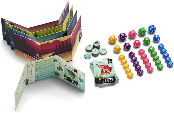 ALLPLAY Lure Board Game for Adults or Families - Wager Dice to Roll and Catch Fish - Push Your Luck with Less Dice Or Secure The Catch - 1-Minute to Teach - 15 Minutes Play Time - 2 to 5 Players