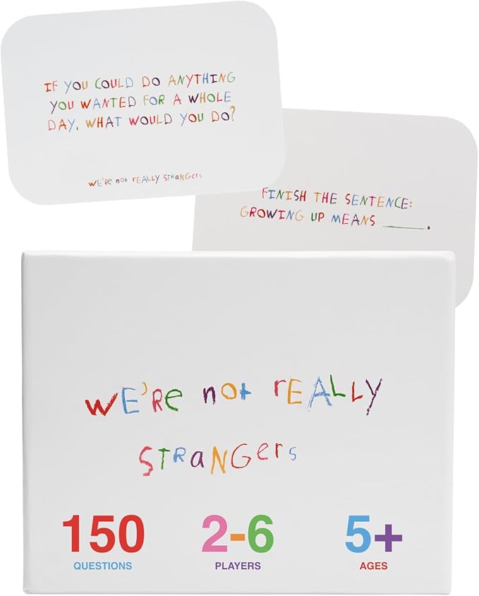 WE'RE NOT REALLY STRANGERS Kids Edition Card Game - 150 Conversation & Activity Cards for Kids, Adults, & Teens – for Fun Memorable Family Game Nights and Kid’s Party, Ages 5+, 2-6 Players
