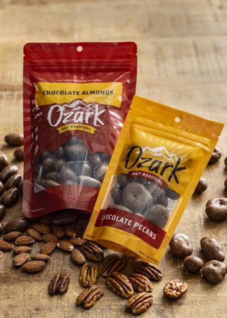 OZARK NUT ROASTERS, Chocolate-Covered Pecans, Chocolate Flavored Savory Snacks, World-Class Gourmet Candied Nuts, Resealable Pack (16.0 oz)