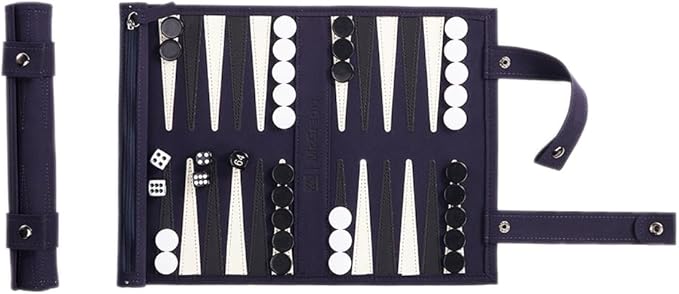 Backgammon Game Set - Roll up Board Games- Portable Travel Backgammon for Companion. Multiple Colors