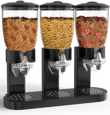 Triple Food Dispenser - Easy To Use Dry Food Dispenser Perfect As A Candy, Nuts, Rice, Granola, Cereal Dispenser & More - Dispensing 1 Ounce Per Twist And Preserving Freshness For Fun, Easy Serving.