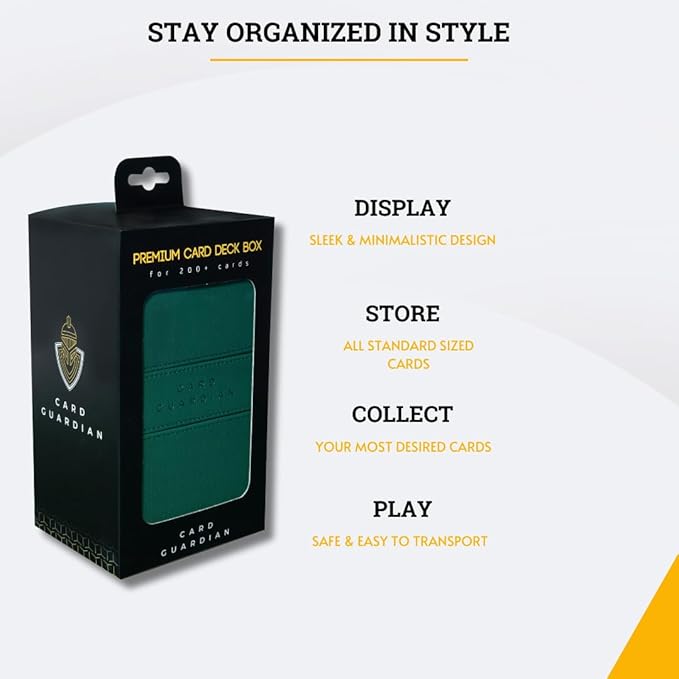 Card Guardian - Premium Double Deck Box (Green) for 200+ cards Trading Card Games TCG Perfect for Magic the gathering (MTG), Commander Deck, Yugioh Deck Box, Sports Card Storage Boxes