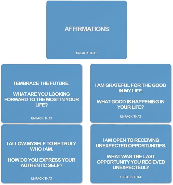 Affirmations Deck – Mindful Conversation Cards with Positive Messages | Self-Care Game for Families, Friends & Personal Growth