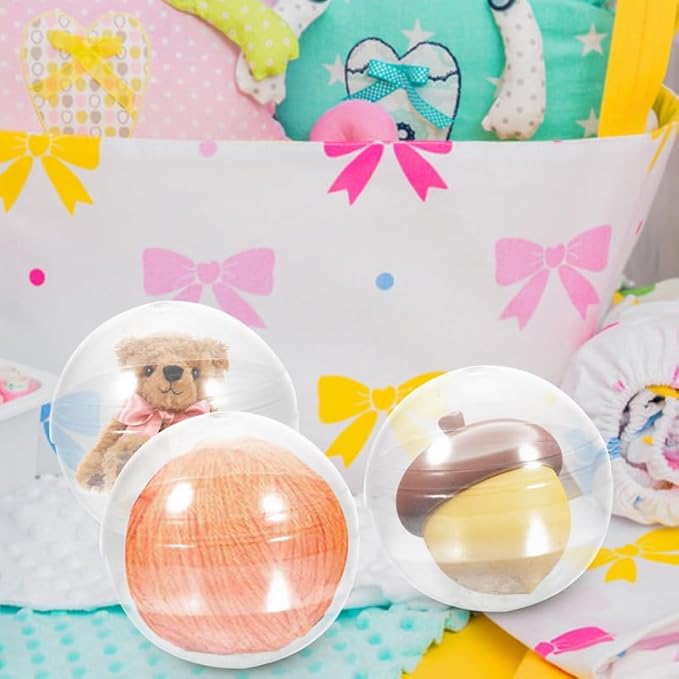 Luxshiny 50pcs Vending Machine Capsules 2.3 Inch Translucent Round Capsules Plastic Refillable Balls for Gumball Machines 60mm