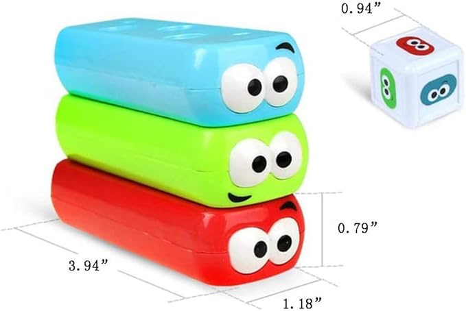 wonuu Timber Tower Block Stacking Game Colored Cartoon Plastic Building Blocks Board Educational Toy Game