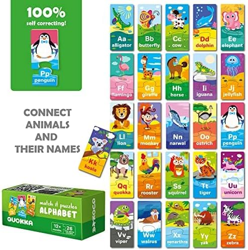QUOKKA 5X MEGASET Puzzles for Toddlers 3-5 - Matching Games for Kids Ages 2-4 - Numbers Animals Opposites ABC Learning for Toddlers 1-3 Year Old - Educational Toy Activities for Boy and Girl