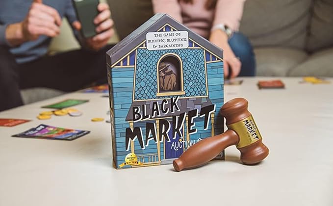 Black Market Auction House - A Game of Bidding, Bluffing & Bargaining, Adult Games for Game Night and Family Game Night, Board Games for Teens, 2-6 Players