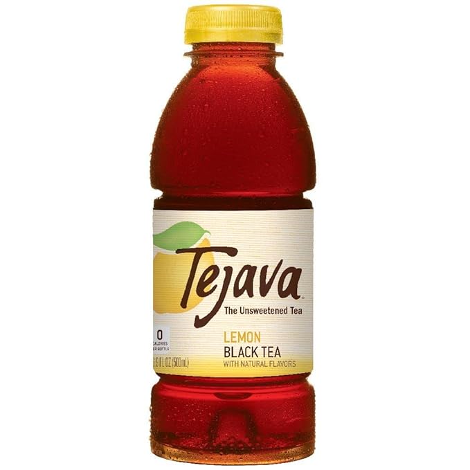 Tejava Lemon Black Iced Tea, 6 Pack, 16.9oz PET Bottles, Unsweetened, Non-GMO, Kosher, No Sugar or Sweeteners, No calories, No Preservatives, Brewed in Small Batches