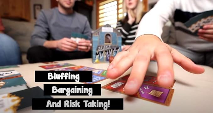 Black Market Auction House - A Game of Bidding, Bluffing & Bargaining, Adult Games for Game Night and Family Game Night, Board Games for Teens, 2-6 Players