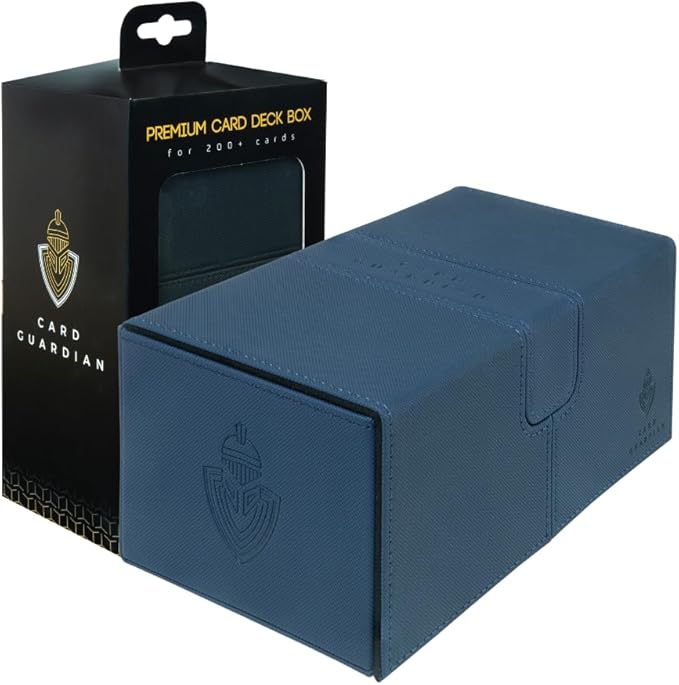 Card Guardian - Premium Double Deck Box (Blue) for 200+ cards Trading Card Games TCG Perfect for Magic the gathering (MTG), Commander Deck, Yugioh Deck Box, Sports Card Storage Boxes