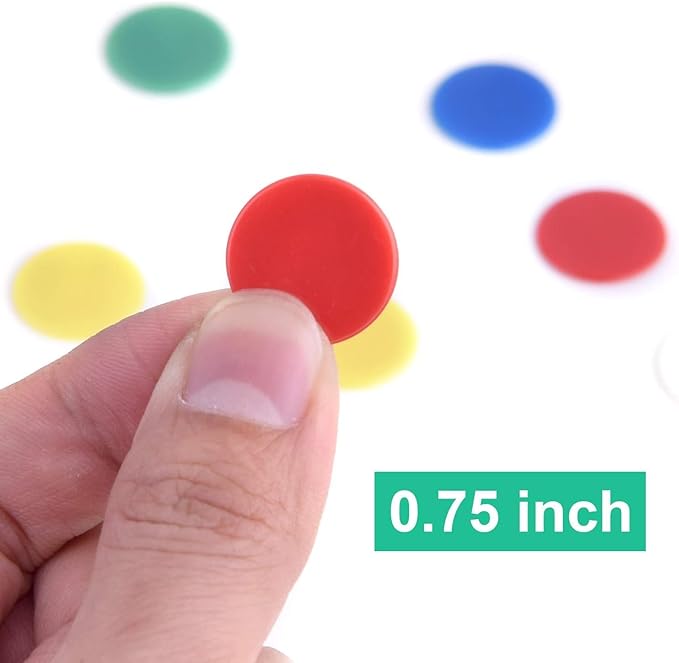 Coopay 900 Pieces Counters Counting Chips Plastic Markers Mixed Colors for Bingo Chips Game Tokens, Contain Orange, Blue, Green, Yellow, Red, Purple Colors