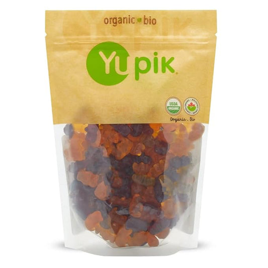 Yupik Organic Fruit Gummy Bears, Gelatin-Free, 1.1 lb (17.6 oz), Gluten-Free, Vegan, Non-GMO, Natural Colors & Flavors, Made from Fruit Juice, Sweet Candy, Delicious Snack, Ideal for Gifting