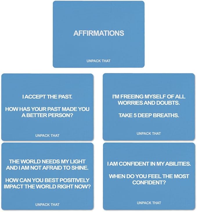 Affirmations Deck – Mindful Conversation Cards with Positive Messages | Self-Care Game for Families, Friends & Personal Growth