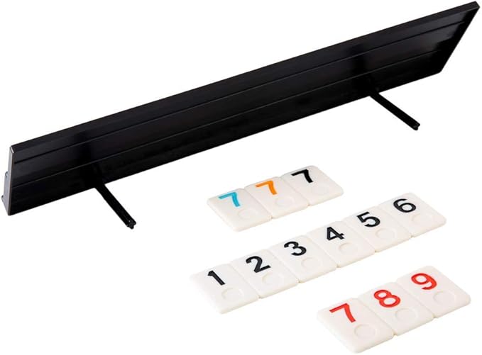 106 Tiles Rummy Game - Travel Games Rummy Board Game Rummy Set with Aluminum Case & 4 Anti-Skid Durable Trays