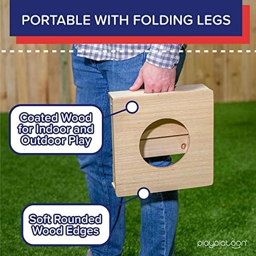 Play Platoon Cornhole Airmail Box- Folding Set of 2- Perfect for Practice- Bag Toss Training for Competitive Cornhole Players, Practice Your Airmail Shot Improve Skills, Board only, Bags not Included