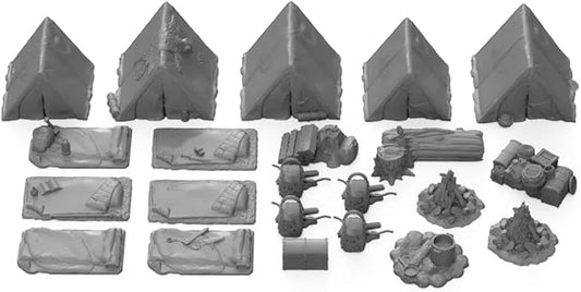 Adventure Camp Set DND Terrain 28mm for Dungeons and Dragons Terrain, D&D, Pathfinder, Warhammer 40k, RPG, Miniatures, Tabletop, D and D, Dungeons and Dragons Gifts