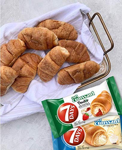 7Days Soft Croissant, Strawberry & Vanilla Croissant, Breakfast Pastry, Individually Wrapped On The Go Snack, Non-GMO, 2.65 Ounce (Pack of 6)