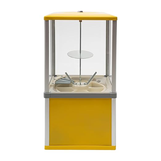 Candy Vending Machine Gumball Machine Large Load Capacity Gumball Bank for Game Stores and Retail Stores Vintage Style for 1.77-1.97inch Gadgets Height 20.87inch (Yellow)