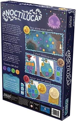 Z-Man Games Noctiluca Board Game - Dive into The Glowing Depths in This Colorful Dice Game! Strategy Game for Kids & Adults, Ages 8+, 1-4 Players, 30 Minute Playtime, Made