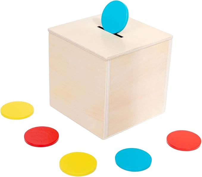 4 in 1 Montessori Play Kit Box - Cotton Swab Board, Coin Box, Carrot Harvest Game, Matchstick Color Drop Game Montessori Toys for Babies 6-12 Months, 1 Year, 2 Year