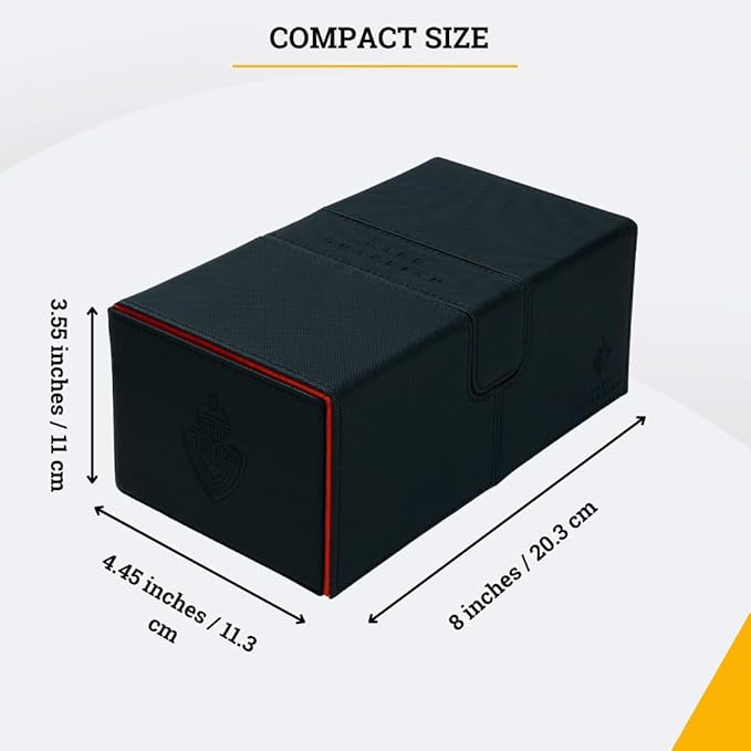 Card Guardian - Premium Double Deck Box (Black) for 200+ cards Trading Card Games TCG Perfect for Magic the gathering (MTG), Commander Deck, Yugioh Deck Box, Sports Card Storage Boxes