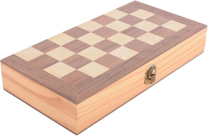 12" Folding Magnetic Wooden Chess Set – Travel-Friendly Portable Board Game with Staunton Pieces and Secure Storage Handcrafted Design for Home School and Outdoor Play Ages.