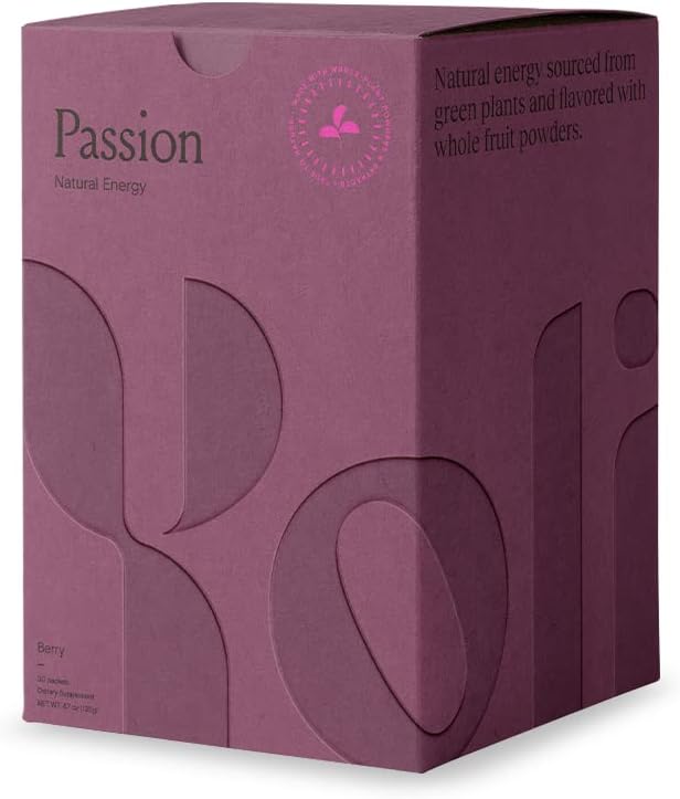 Yoli® Passion Energy Drink Powder Mix - Natural Energy Drink Mix for Endurance and Stamina, 30 Packets - Berry