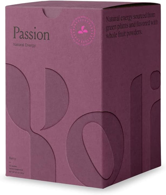 Yoli® Passion Energy Drink Powder Mix - Natural Energy Drink Mix for Endurance and Stamina, 30 Packets - Berry