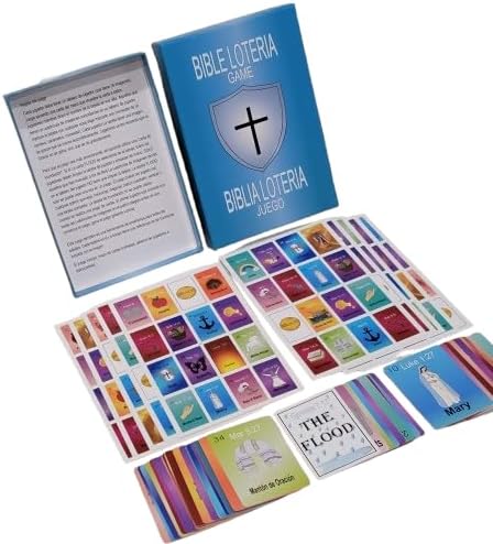 Bible Loteria Game - Christian Bingo - Easy Family-Friendly Party Games - Religious - Card Games for Adults, Teens & Kids - Large Group Games - Spanish Christian Game - 2-10 Players